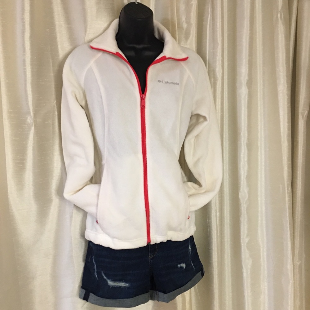 White/Red Columbia Zipup